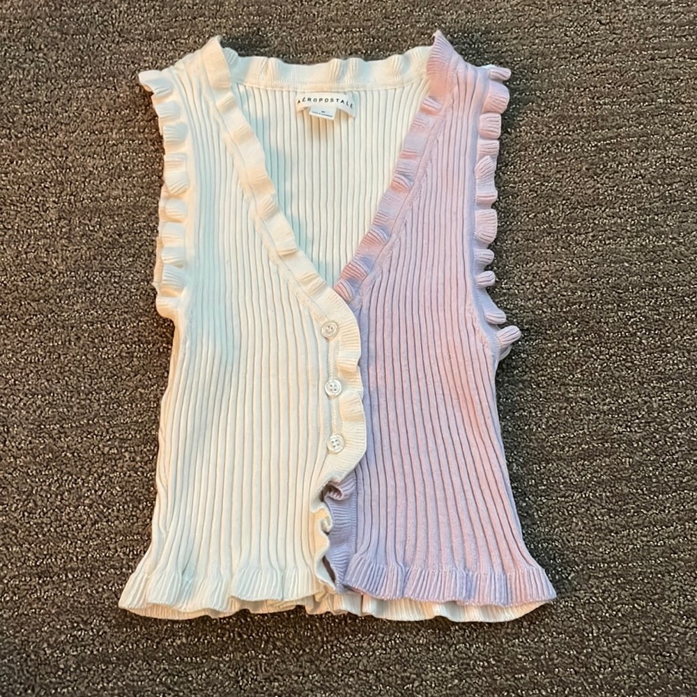White and purple tank top
